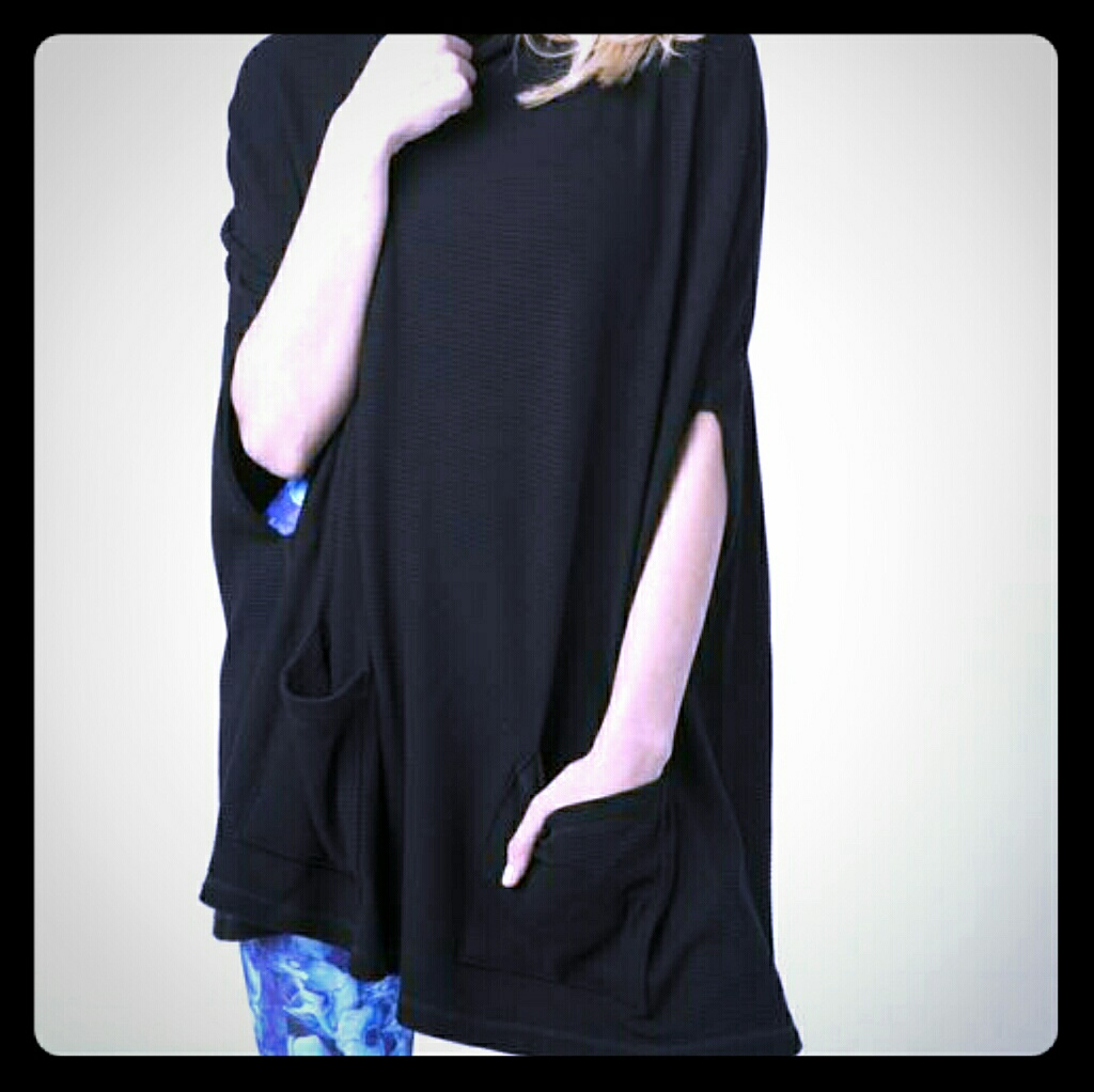 Ribbed Cape Turtleneck